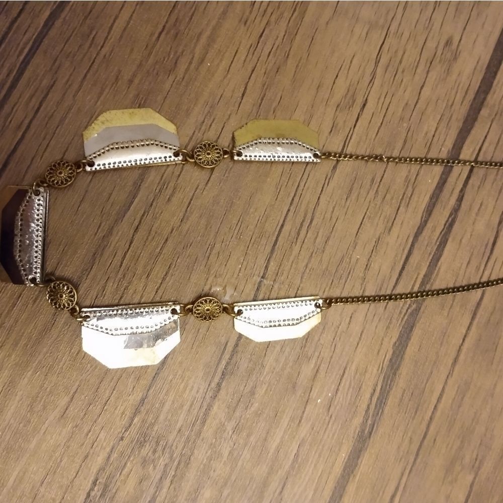 Multi moon‎ silver tribal necklace